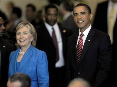 U.S. President Barack Obama, right, and Secretary of State Hillary ...
