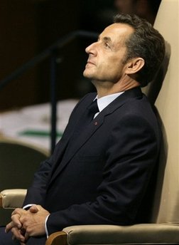 Nicolas Sarkozy, President of the France, waits to speak at ...