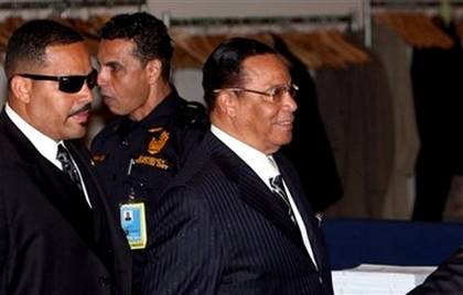 Nation of Islam leader Louis Farrakhan arrives for the 64th ...